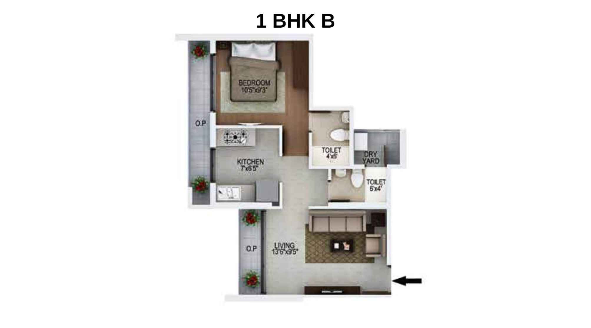 Raunak-Fortuna-Floor-Plan-1-BHK-B