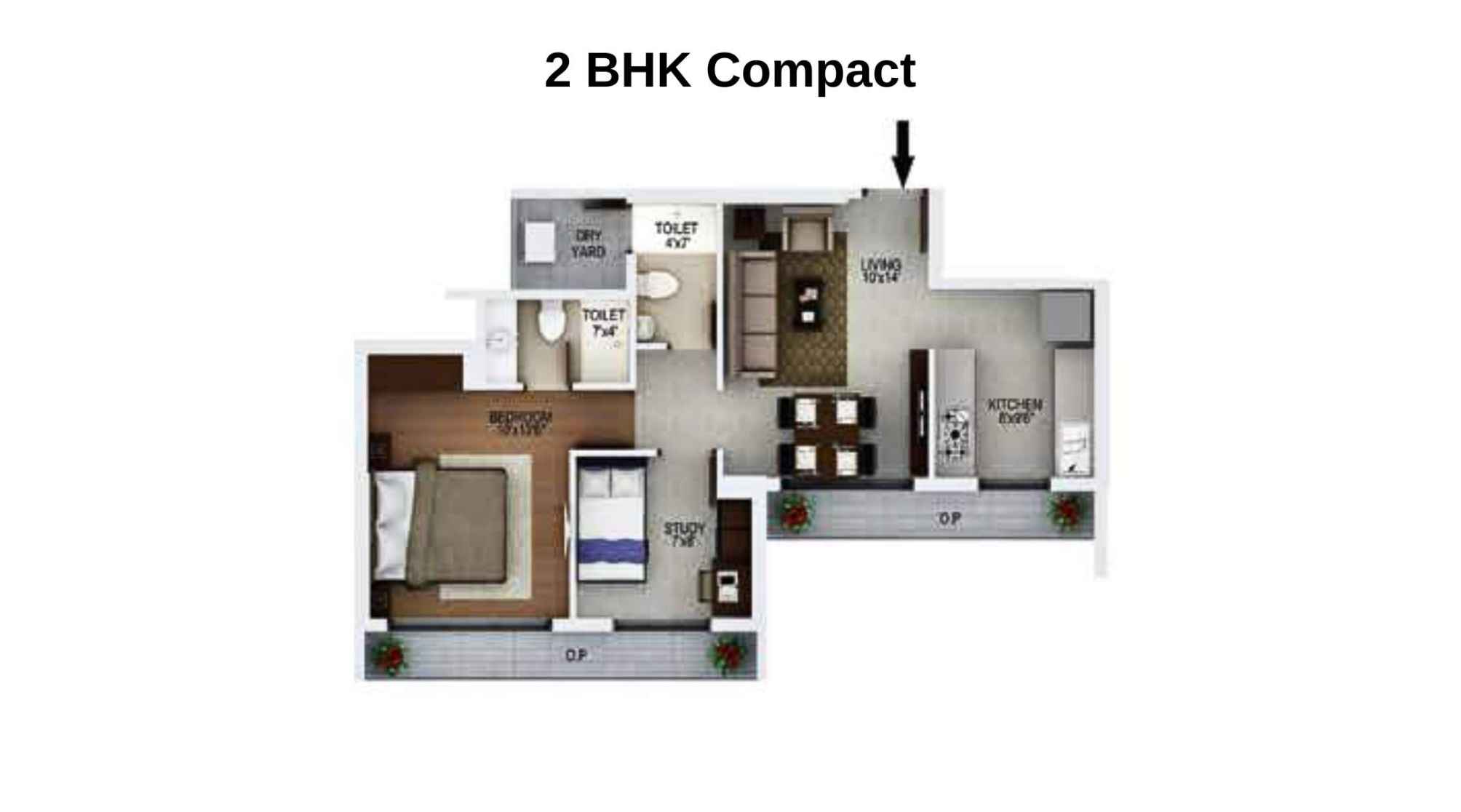 Raunak-Fortuna-Floor-Plan-2-BHK-Compact